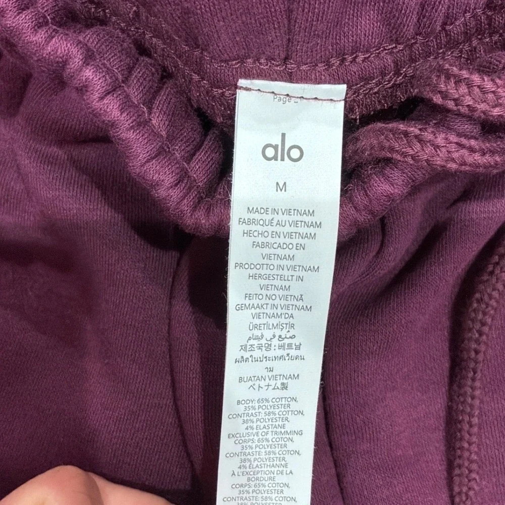Alo Yoga Accolade‎ Straight Leg Sweatpant Wine Red Fleece Pants Medium NEW